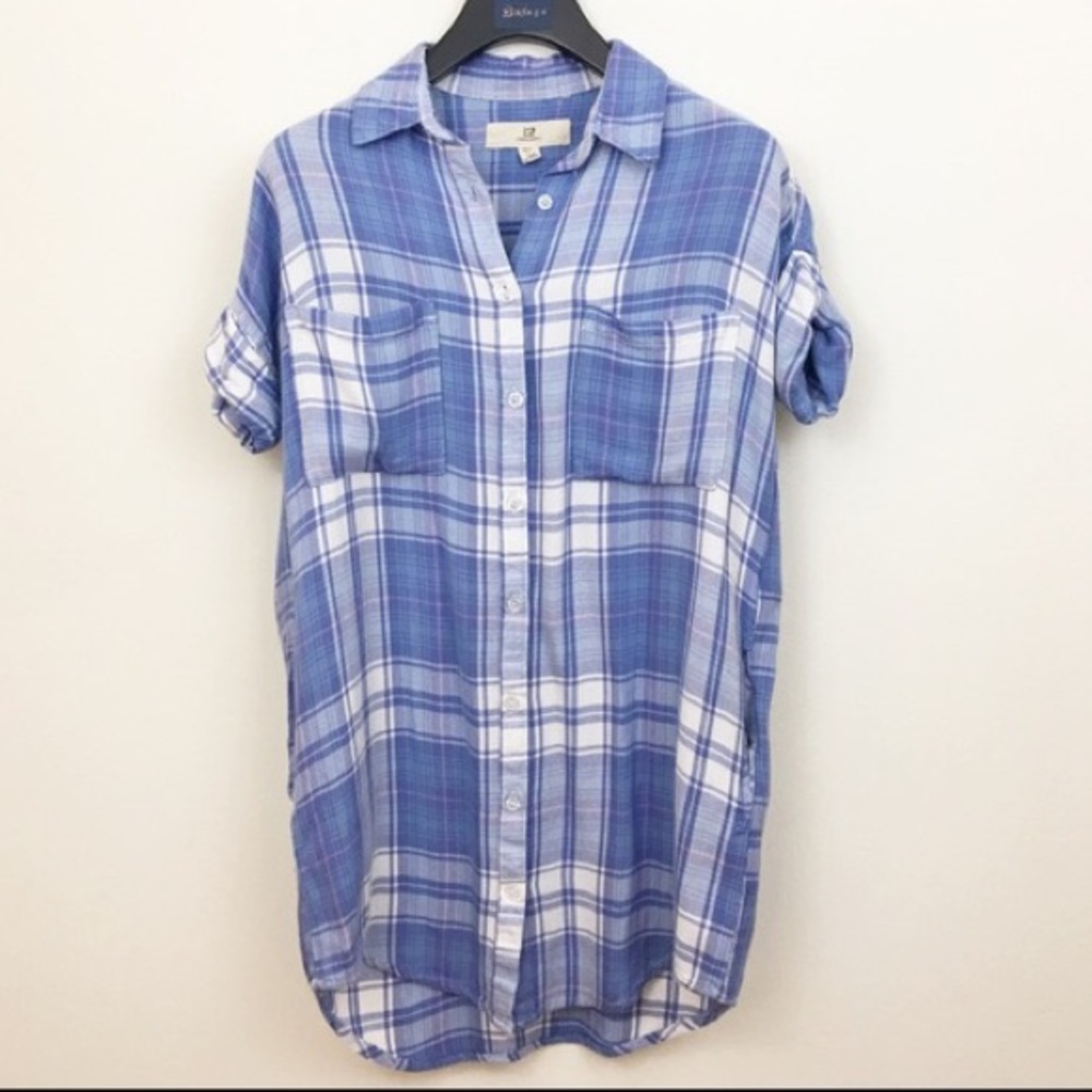 Thread and Supply blue plaid tunic
